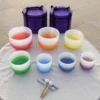 Gradient Chakra Crystal Singing Bowl Set