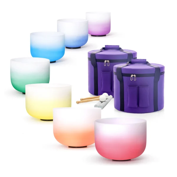 432Hz Chakra Crystal Singing Bowls Set