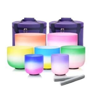 432Hz Chakra Crystal Singing Bowls Set