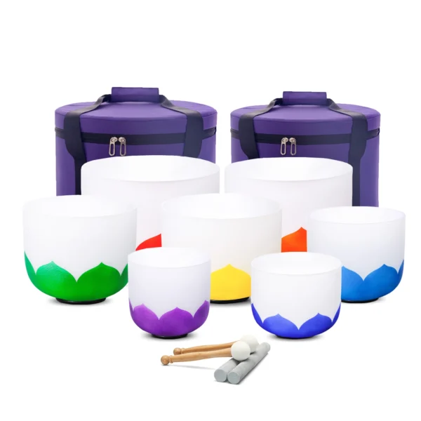 432Hz Chakra Crystal Singing Bowls Set