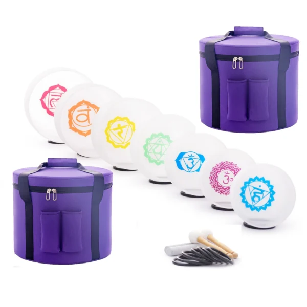 432Hz Chakra Crystal Singing Bowls Set