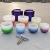 Gradient Chakra Crystal Singing Bowl Set